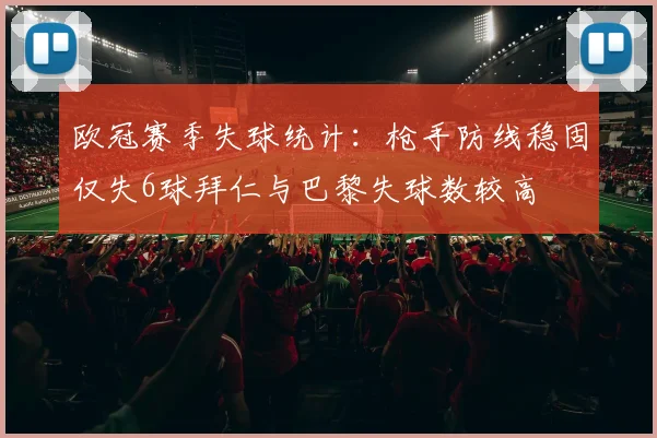 欧冠赛季失球统计：枪手防线稳固仅失6球拜仁与巴黎失球数较高